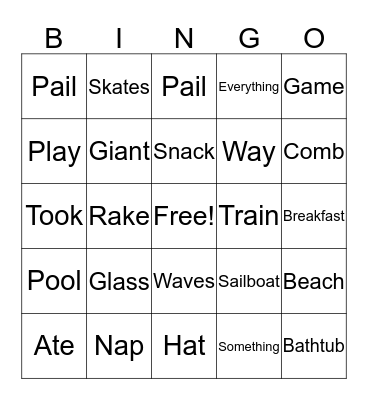 A Giant- Sized Day Bingo Card