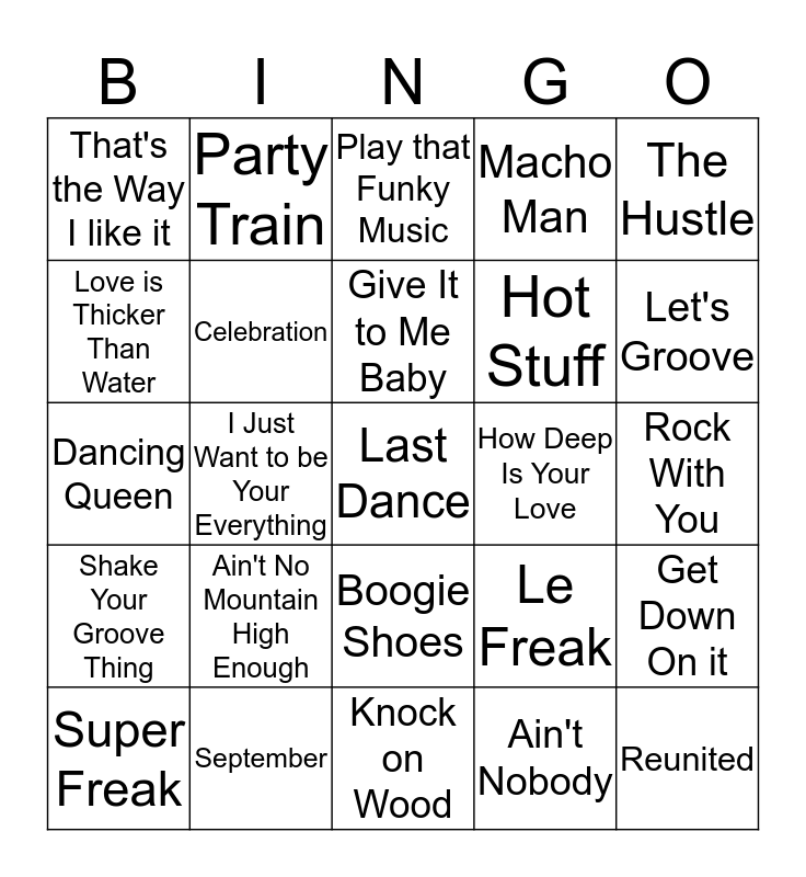 Disco bingo cards images