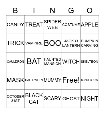 HALLOWEEN BINGO Card