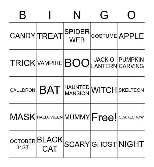 HALLOWEEN BINGO Card