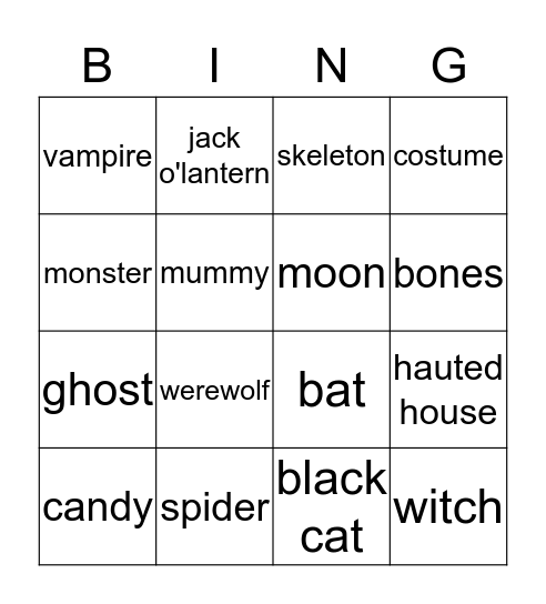 HALLOWEEN BINGO Card