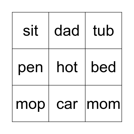 Spelling Words Exam Review Bingo Card