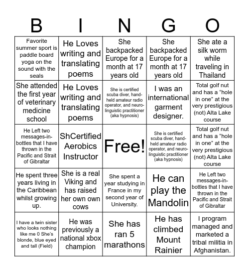 OCP GTM Team Bingo Card