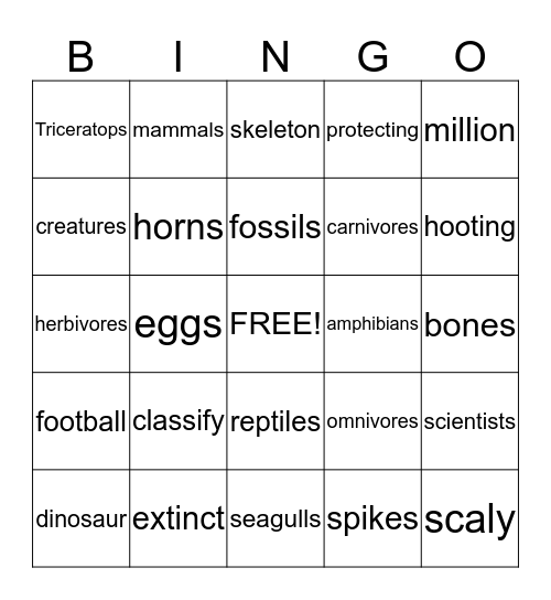 Words We Know! Bingo Card