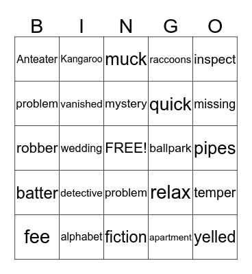 Words We Know! Bingo Card