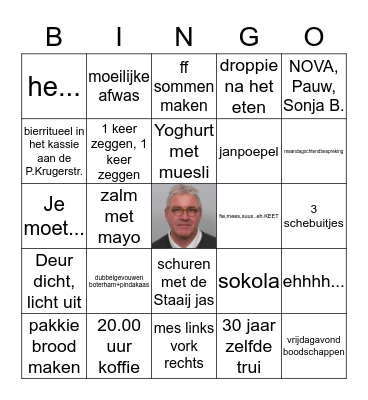 Jo, waar liggen mijn sokken BINGO Card