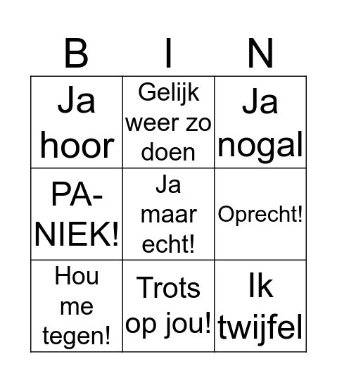 ELLY BINGO Card