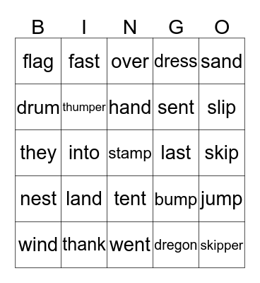 Set4 Book1-2 Bingo Card