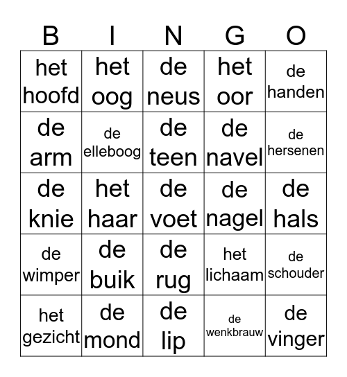 Les membres Bingo Card