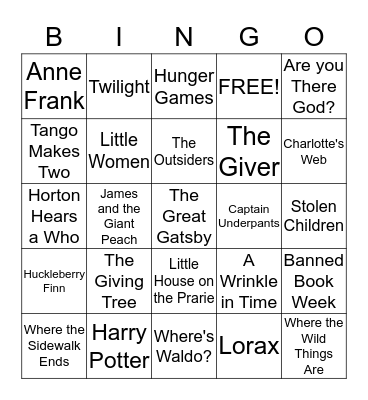 Intellectual Freedom Bingo Card