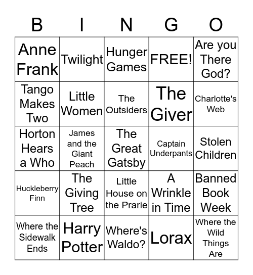 Intellectual Freedom Bingo Card