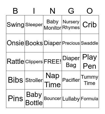 BABY BOY Bingo Card