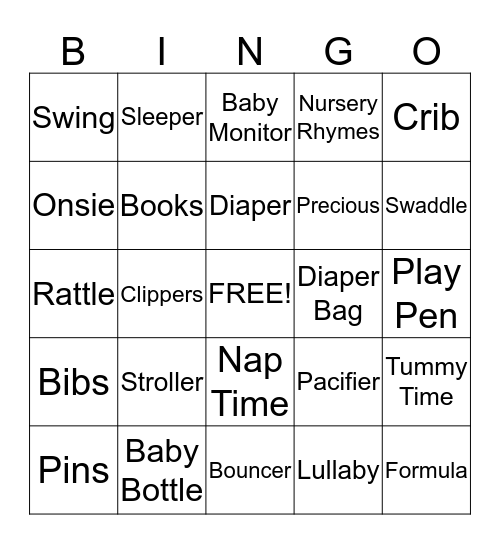 BABY BOY Bingo Card