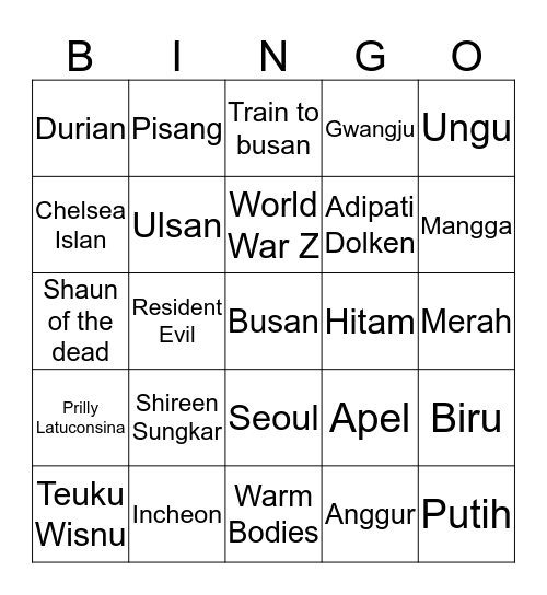 Meta jodohnya jungkook Bingo Card