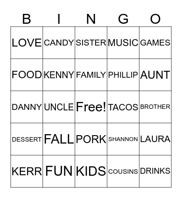 KERRINGO Bingo Card