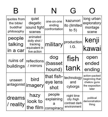mamoru oshii  Bingo Card