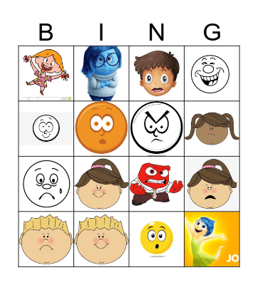 Emotions Bingo Card