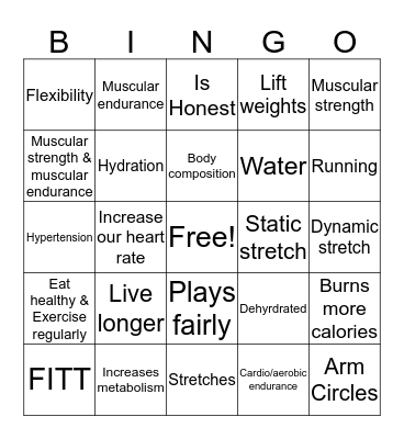 Modules Bingo Card