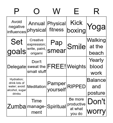 POWER Bingo Card