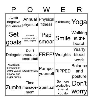 POWER Bingo Card