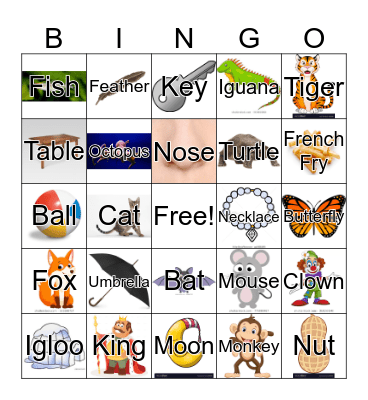 Letter/Sound Bingo! Bingo Card