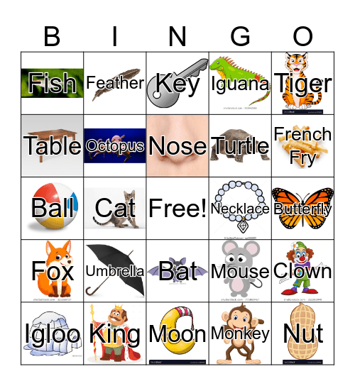 Letter/Sound Bingo! Bingo Card