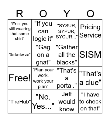 Roy's Ultimate Bingo Card
