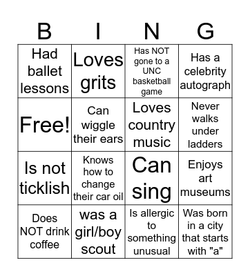 BINGO Card