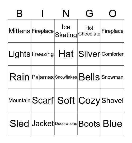 Winter Bingo Card