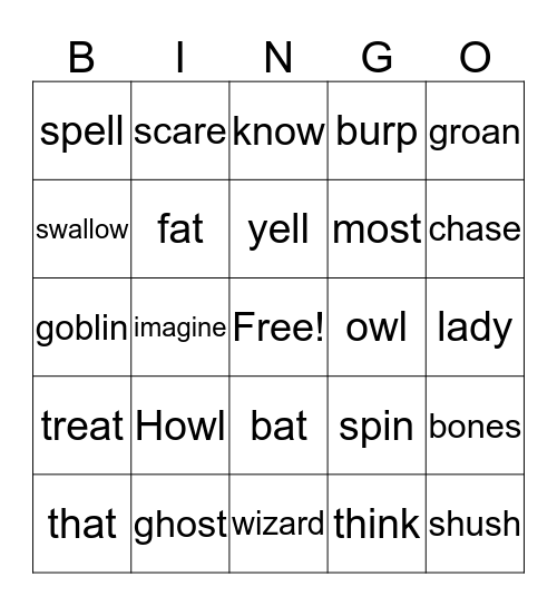 There was an OLD Lady that Swallowed a Bat Bingo Card