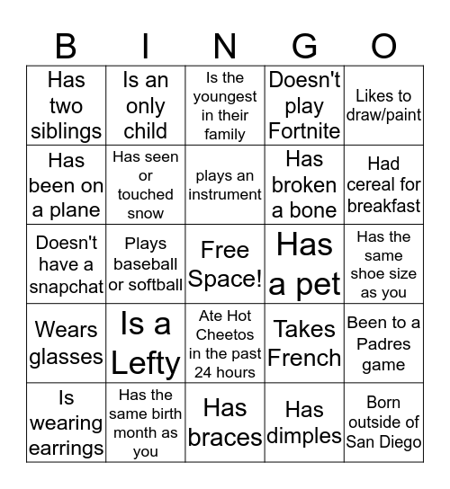 Find Someone Who... Bingo Card