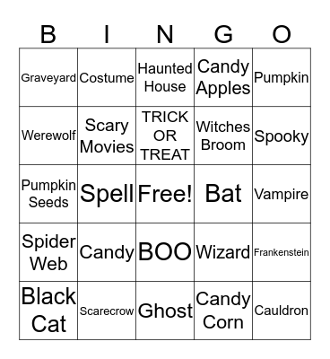 HAPPY HALLOWEEN! Bingo Card