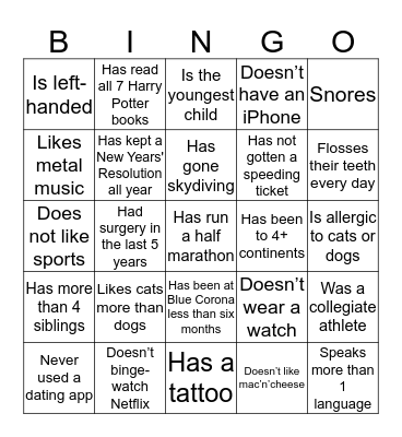 BC BINGO! Bingo Card