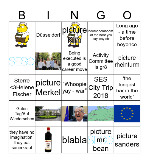 SES City Trip 2018 Düsseldorf Bingo Card