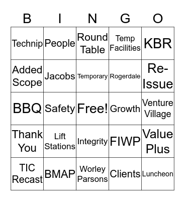 THANK YOU BINGO Card