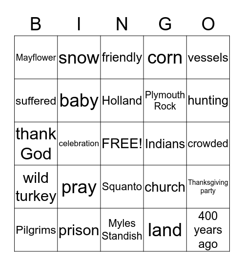 The Story of the First Thanksgiving Bingo Card