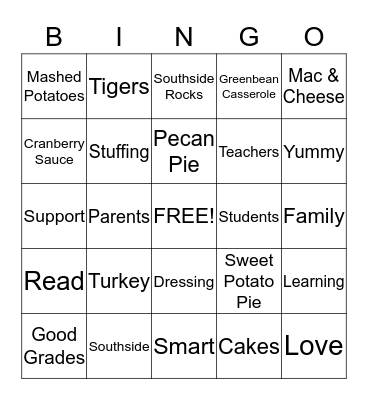 Happy Thanksgiving Bingo Card