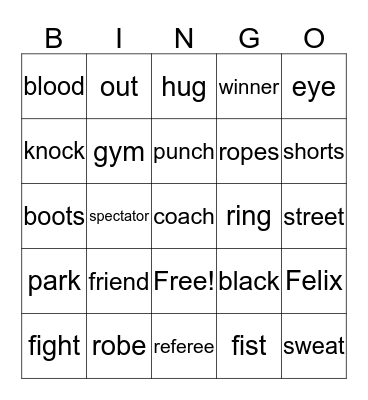 Amigo Brothers 2  Bingo Card