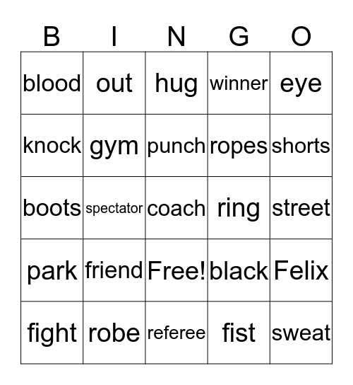 Amigo Brothers 2  Bingo Card