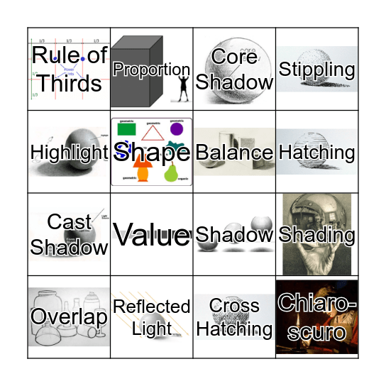 Value & Shading Bingo Card