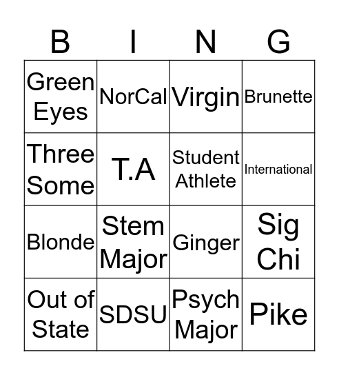 Bang Bingo Card