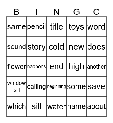 Madison's Bingo! Bingo Card