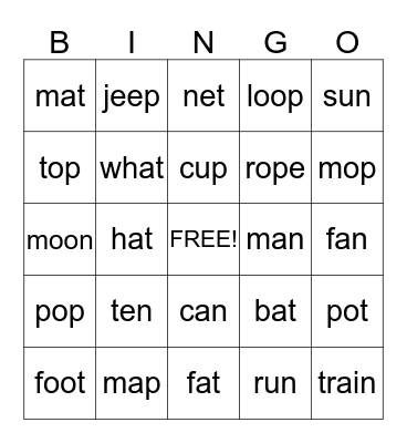 Bananas' Bingo! Bingo Card