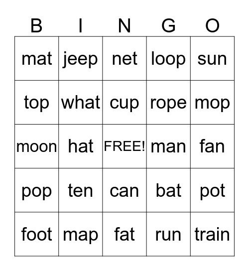 Bananas' Bingo! Bingo Card