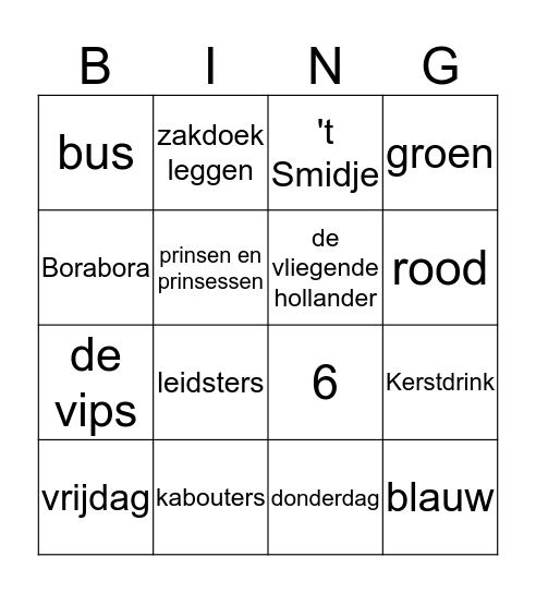 De enige echte koraal bingo! Bingo Card