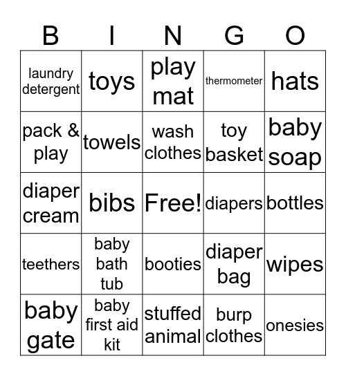 Baby Rushmore Bingo Card