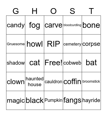 Happy Halloween Bingo Card
