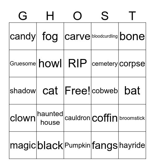 Happy Halloween Bingo Card