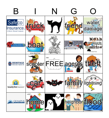 Trick or Treat Insurance Bingo Card