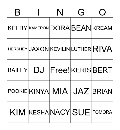 FAMILY GAME NIGHT Bingo Card